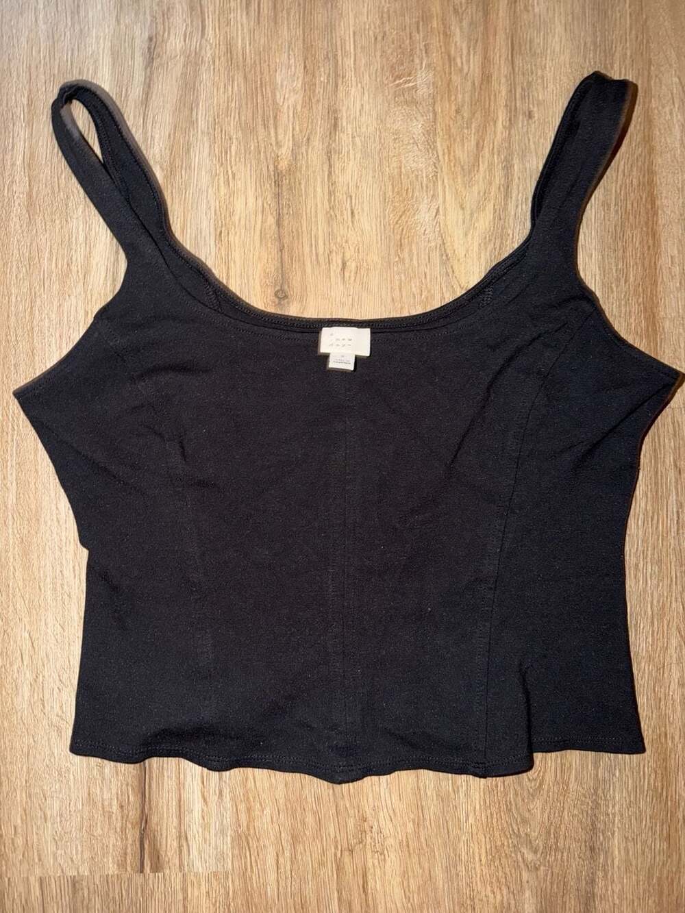 A New Day Black Sleeveless Square Neck Tank Top